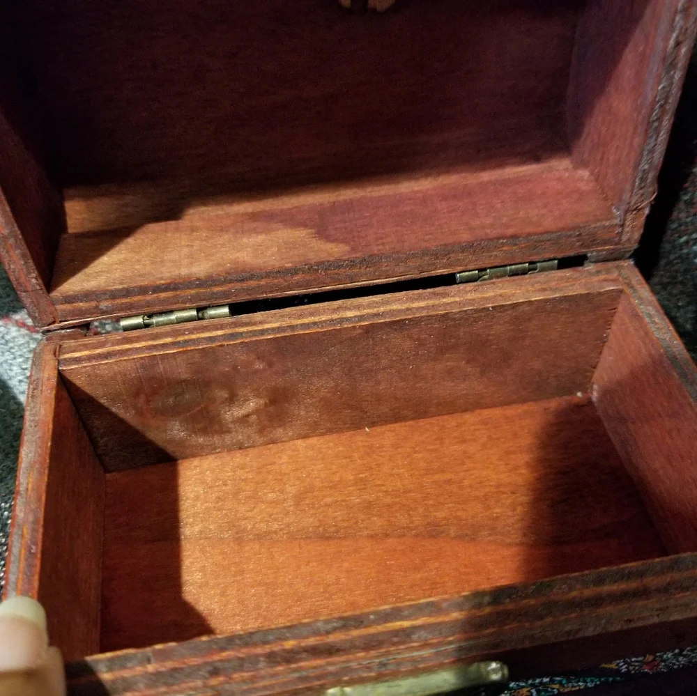 - Decorative Flowery Wooden Jewelry Box small